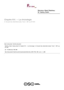 Chapitre XVI. — La chronologie - article ; n°1 ; vol.1, pg 671-691