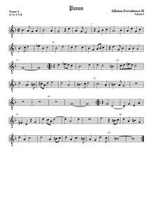 Partition ténor viole de gambe 2, octave aigu clef, Pavan à 5 No.9