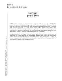 Introduction, Exercices pour l’élève
