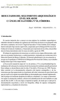 Resultados del seguimiento arqueológico en el solar de C/ Ángel de Saavedra Nº 10, Córdoba