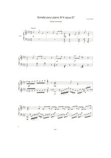 Partition , Moderato, Sonate No.4 pour piano, Op.67, Plante, Cyril