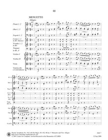 Partition , Menuetto—Trio, Symphony No.102 en B♭ major, Sinfonia No.102