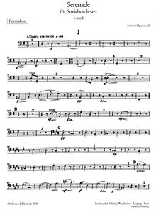 Partition Double Basses, Serenade pour corde orchestre, Op.20, Elgar, Edward