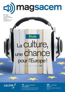 La Culture, 3e pourvoyeur d emploi en Europe - SACEM 