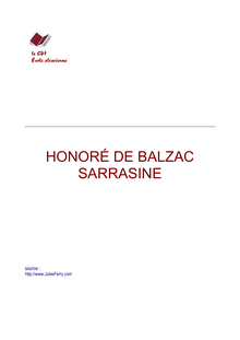 HONORÉ DE BALZAC SARRASINE