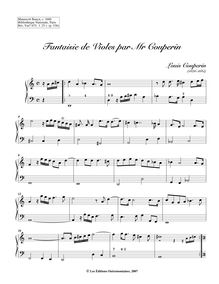 Partition Fantaisie de Violes par Mr Couperin, Pièces de clavecin du manuscrit Bauyn