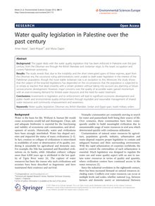 Water quality legislation in Palestine over the past century