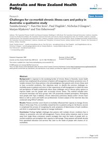 Challenges for co-morbid chronic illness care and policy in Australia: a qualitative study