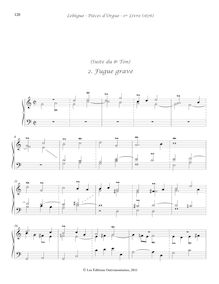 Partition , Fugue grave, Livre d orgue No.1, Premier Livre d Orgue par Nicolas Lebègue