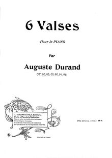 Partition complète, Valse No.1, Durand, Auguste