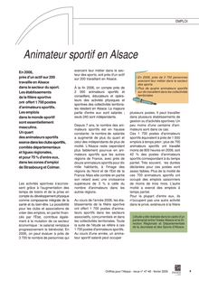 Animateur sportif en Alsace