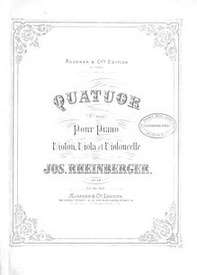 Partition de piano, Piano quatuor, E♭ major, Rheinberger, Josef Gabriel