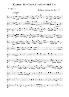 Partition violons I, hautbois Concerto en C minor, C minor, Seyfert, Martin