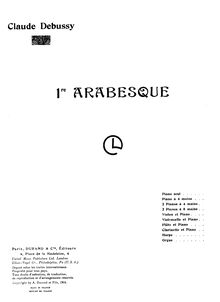 Partition de piano, Deux Arabesques, 1. E major2. G major par Claude Debussy