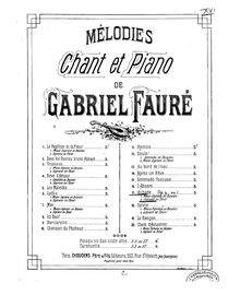 Partition complète, 3 chansons, Op. 6, Trois mélodies Op. 6, Fauré, Gabriel