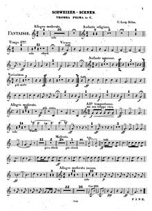 Partition trompette 1, 2 (C), Schweizer Scenen, Fantaisie, G major