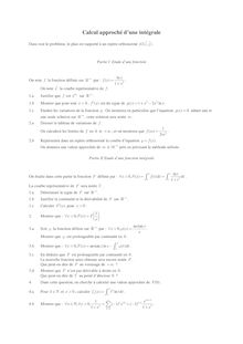 Sujet : Analyse, Calcul approché d une intégrale