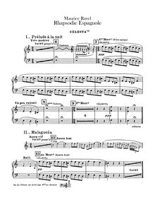 Partition Celesta, Rapsodie espagnole, Rhapsodie espagnole, Ravel, Maurice