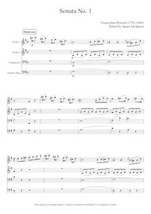 Partition No.1, sonates pour cordes, Sonate per archi, Rossini, Gioacchino