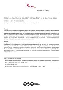 Georges Pompidou, président conducteur, et la première crise urbaine de l automobile - article ; n°1 ; vol.61, pg 30-43
