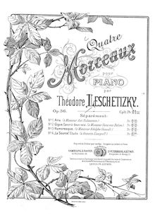 Partition complète, 4 Morceaux, Op.36, Leschetizky, Theodor