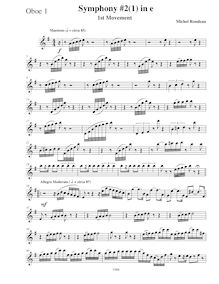 Partition hautbois 1, Symphony No.2, E minor, Rondeau, Michel