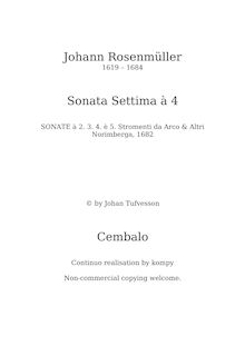 Partition Cembalo (clavecin), Sonatae à 2,3,4 è 5 stromenti da arco et altri