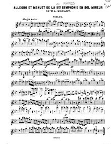 Partition de violon, Symphony No.40, G minor, Mozart, Wolfgang Amadeus