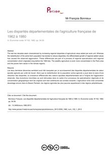 Les disparités départementales de l agriculture française de 1962 à 1980 - article ; n°1 ; vol.152, pg 34-39