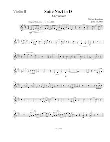 Partition violon 2,  No.4 en D major, D major, Rondeau, Michel par Michel Rondeau