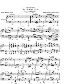 Partition No.3 en B minor. Intermezzo. Allegro, Ballades, Balladen