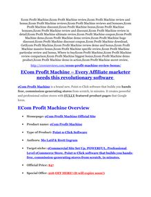 eCom Profit Machine review-$26,800 bonus & discount