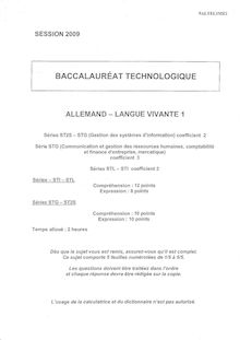 Bac allemand lv1 2009