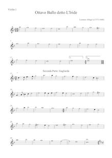 Partition violon 1 , partie, Ottavo Ballo detto L Iride, Allegri, Lorenzo