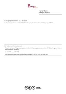 Les populations du Brésil. - article ; n°2 ; vol.9, pg 409-421