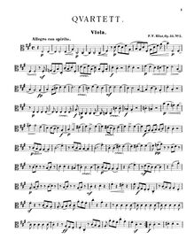 Partition viole de gambe, corde quatuor, Op.25 No.2, Qvartett för två violiner, viola och violoncell [Op. 25, no. 2]