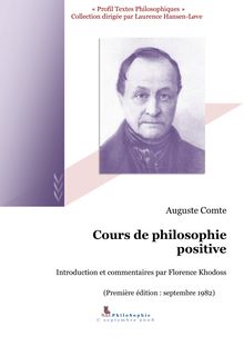 Cours de philosophie positive avec Auguste Comte