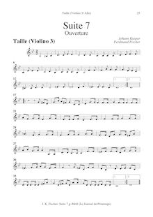 Partition  7 en G minor - alternate parties(violons III pour altos I, Octave violon/Violotta pour altos II, Cembalo/ Organo), Le Journal Du Printemps