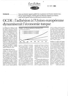 OCDE : l adhésion a l Union européenne dmamiserait l économie turque