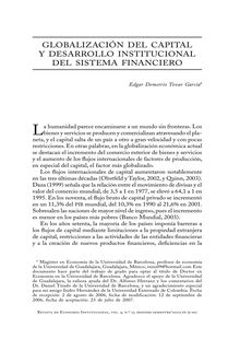 Globalización del capital y desarrollo institucional del sistema financiero (Capital Globalization and Institutional Development of the Financial System)