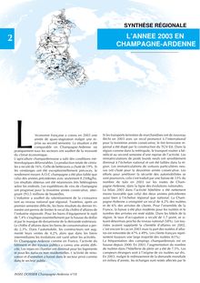 Bilan économique 2003 - Synthèse régionale : l année 2003 en Champagne-Ardenne