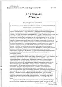 IEPP portugais lv2 2006 bac+1 admission en deuxieme annee