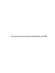 Conversion d un document Word en PDF