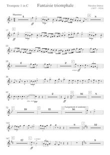Partition trompette 1 (C), Fantaisie triomphale, Dubois, Théodore
