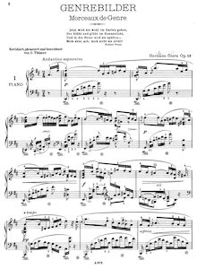 Partition complète, 6 Genrebilder, Op.13, Goetz, Hermann