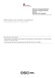 Effets globaux de l exotaxe européenne - article ; n°3 ; vol.45, pg 931-946