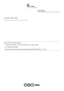KLMW BR TML - article ; n°1 ; vol.70, pg 95-98