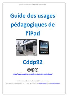 Guide des usages pédagogiques de l iPad Cddp92