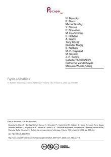 Byllis (Albanie) - article ; n°2 ; vol.126, pg 659-684