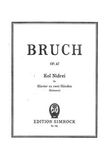 Partition complète, Kol Nidrei, Kol Nidrei (Stimme des Gelübdes), Adagio for Cello and Orchestra